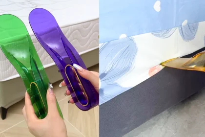 Hands-free mattress lifter tool lifting bed corner for easy sheet change, ideal for seniors and arthritis sufferers.