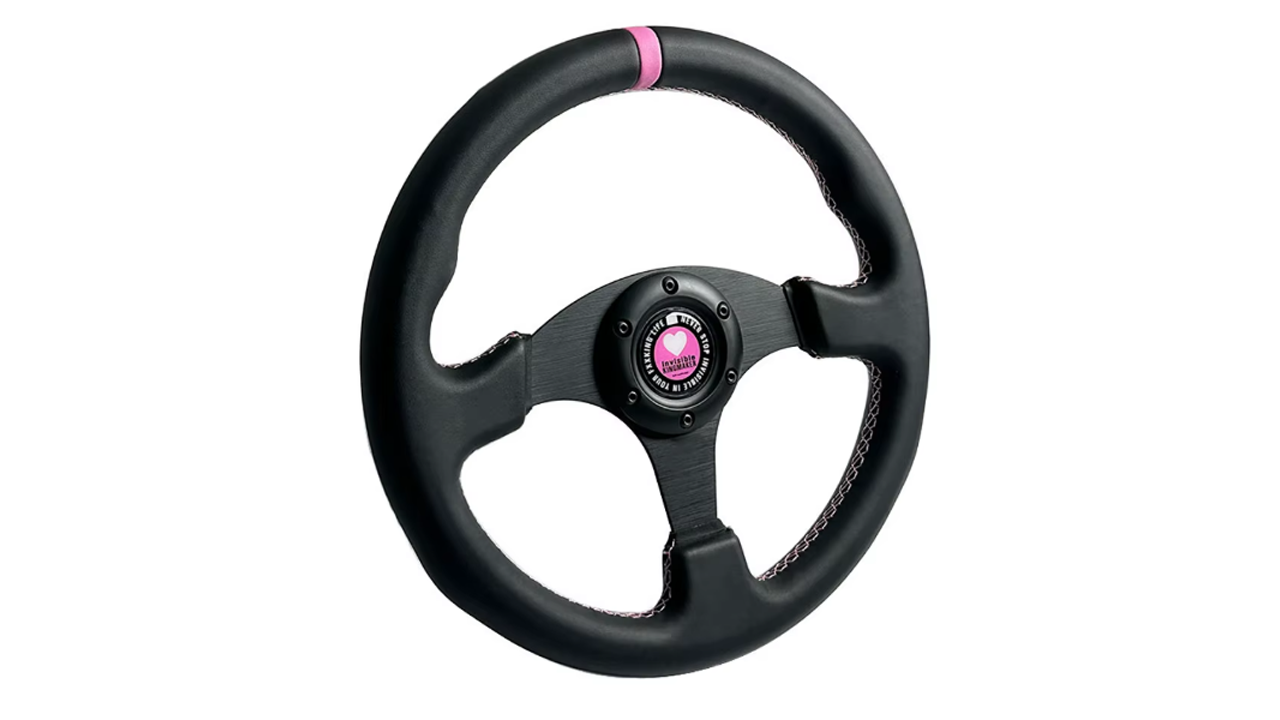 Flat bottom 350mm D-shaped racing steering wheel with suede grip, designed for sim racing and GT car performance upgrades.